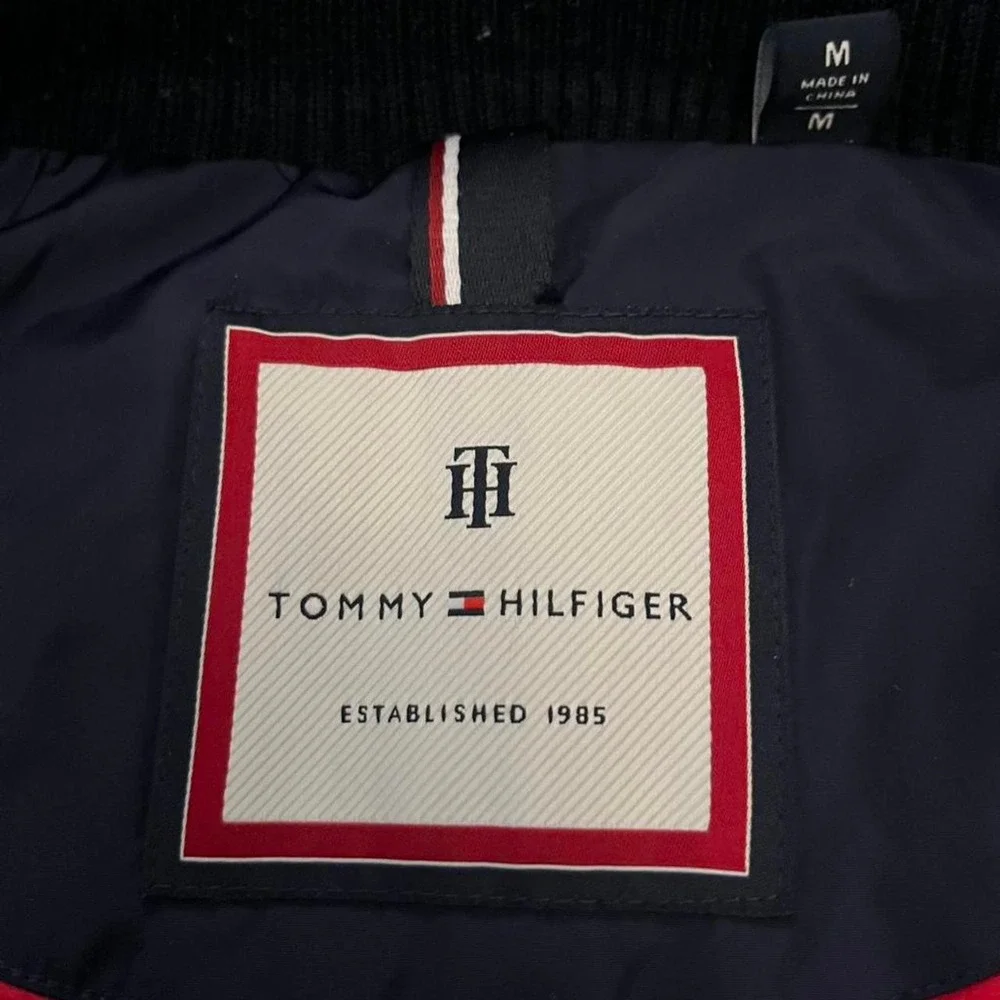 Blue Tommy Hilfiger long puffer coat
